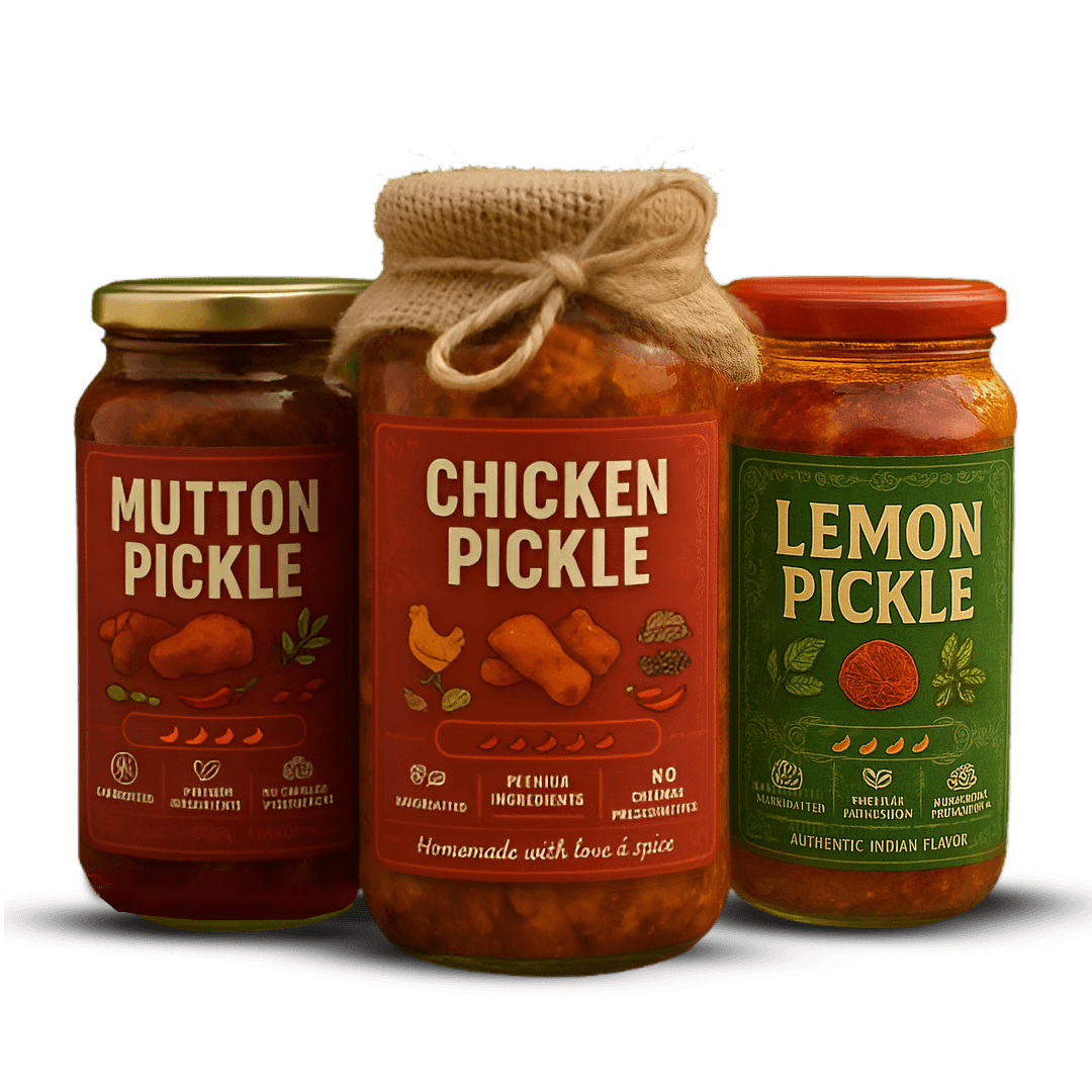 Jars of pickled vegetables